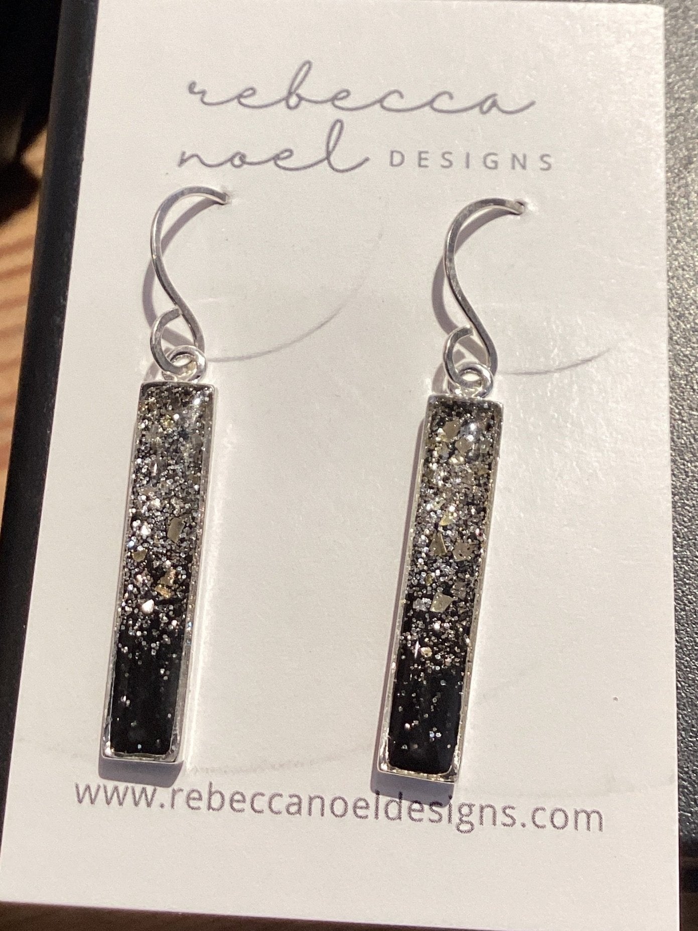 Black Glitter Earring