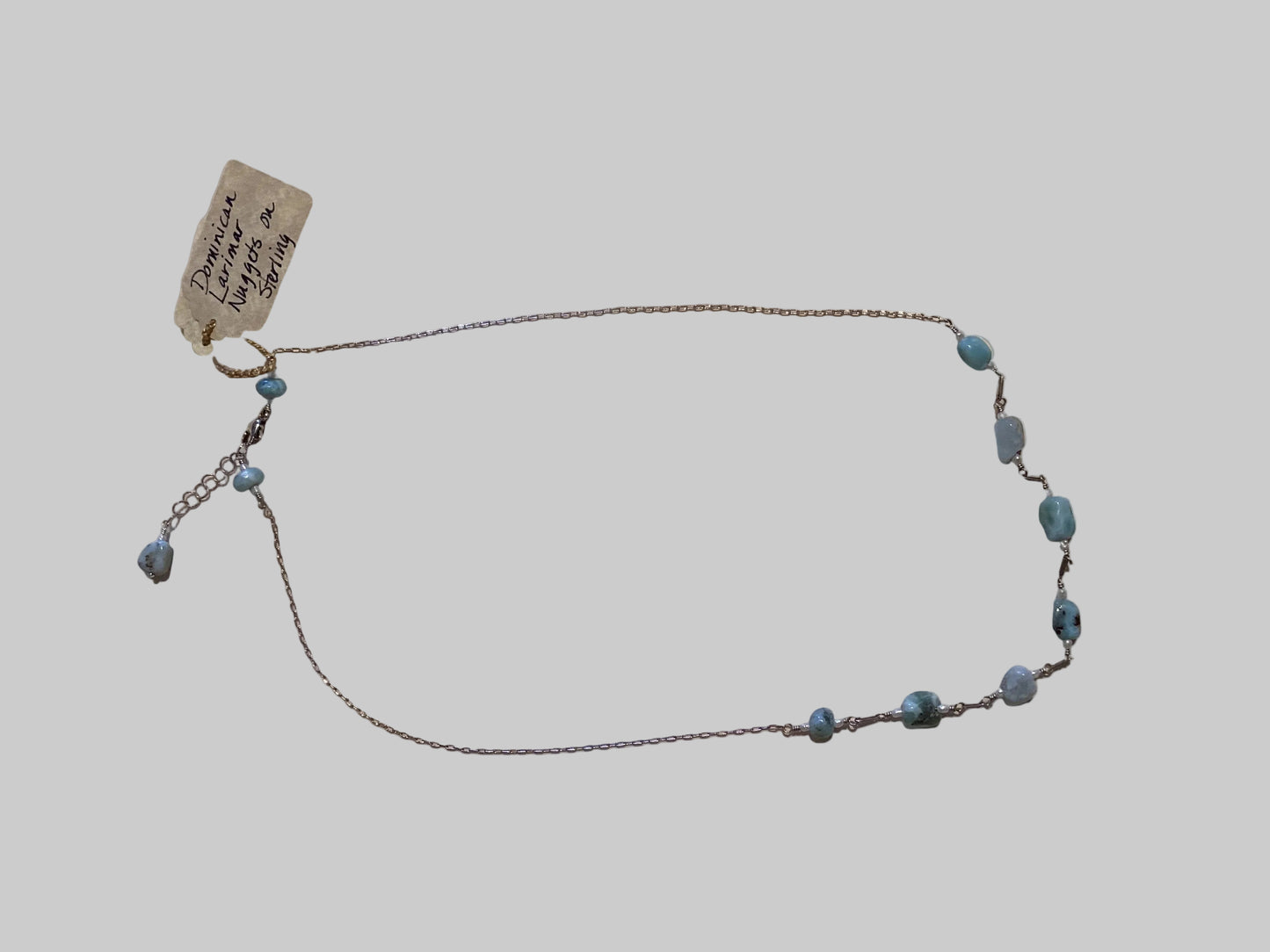 Necklace - Dominican Larimar on Sterling