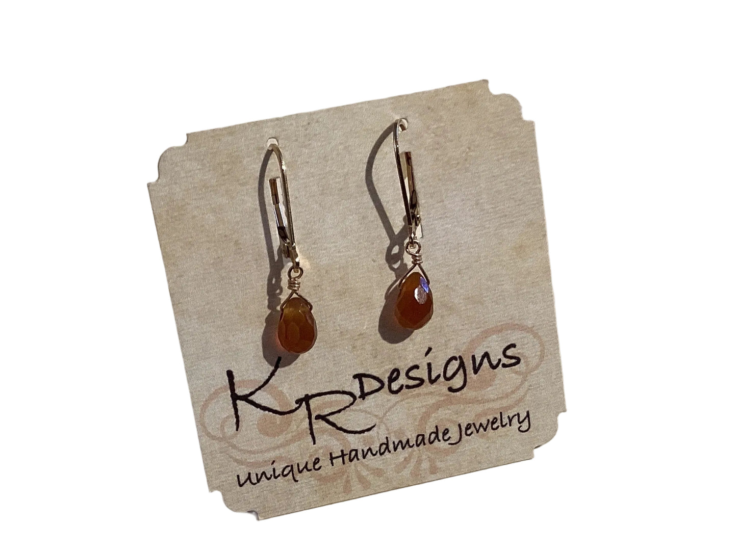 Earrings - Carnelian on 14K GF