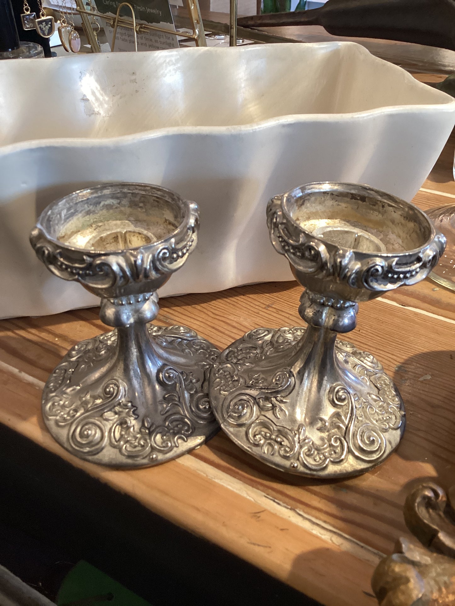 Silver Candlesticks - Pair