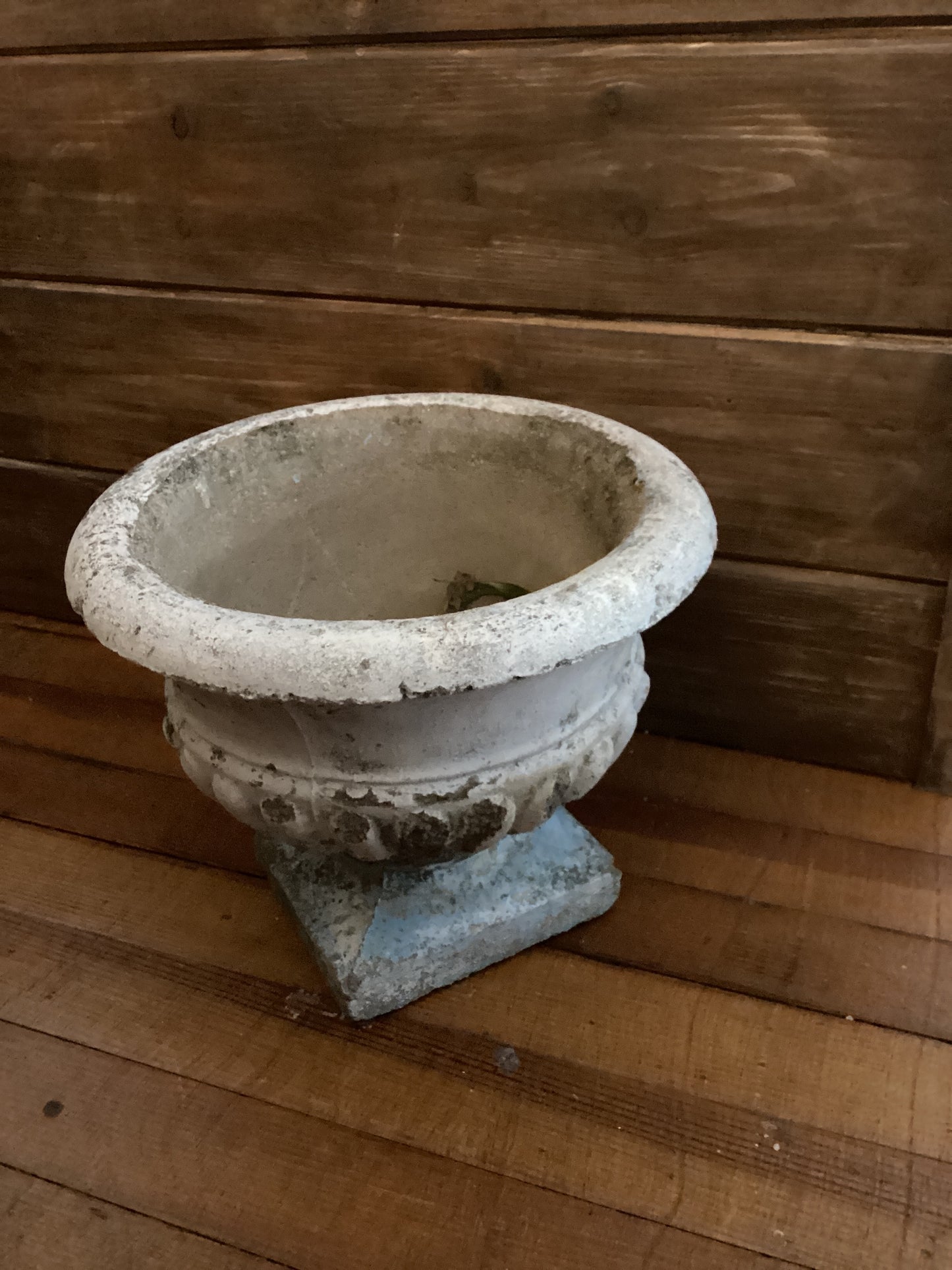 White Concrete Urn - Found