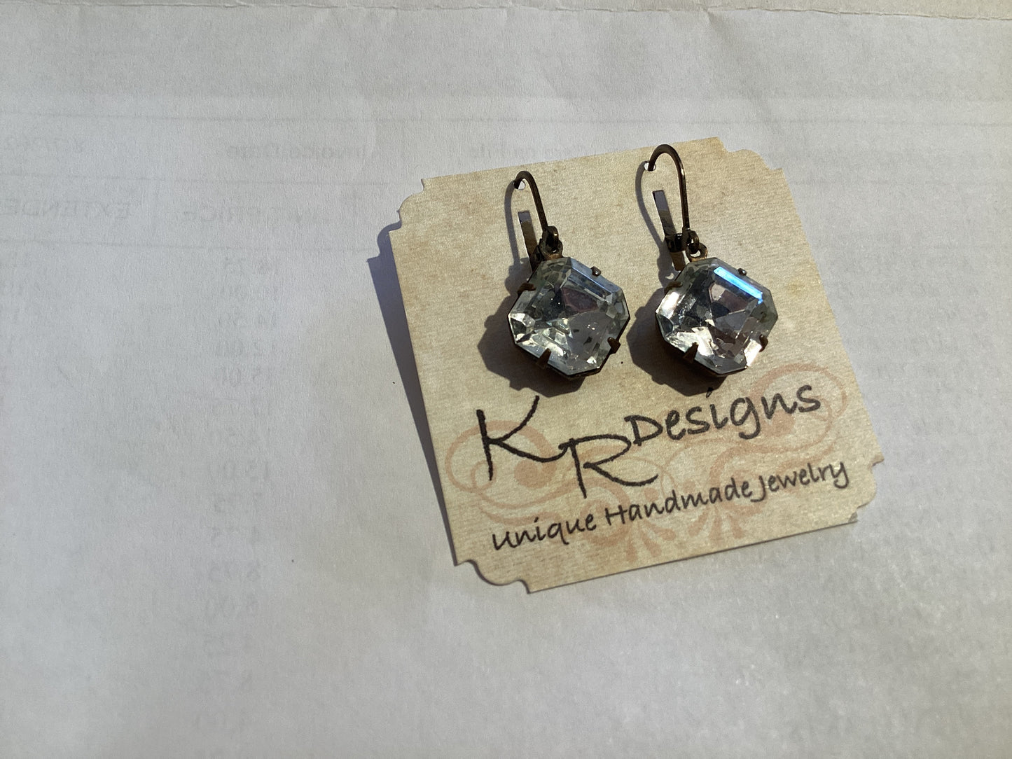 Earring - Vtg. Ascher Cut Rhinestone , Nickel Free Earwires