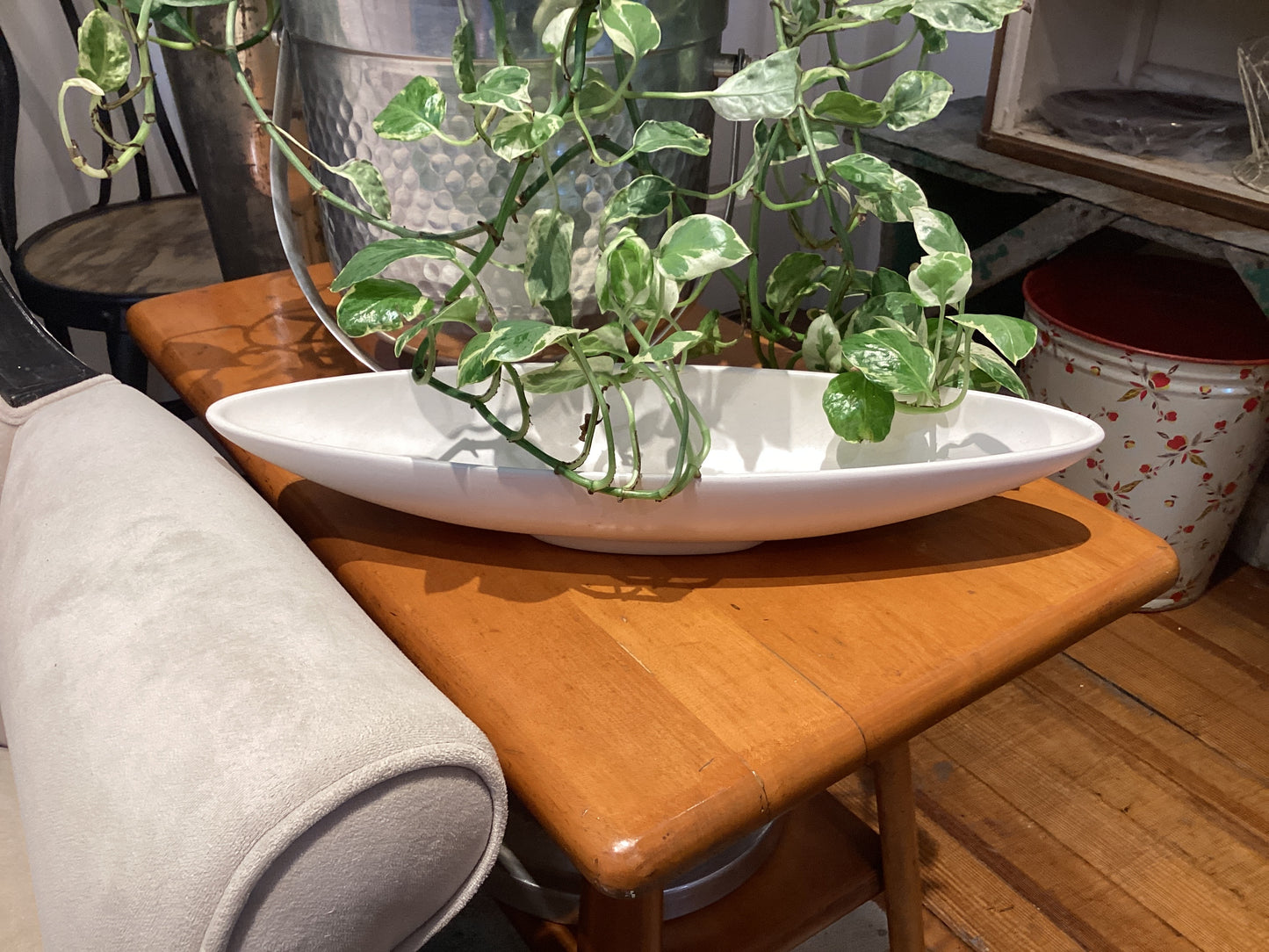 MCM White Oval Bowl