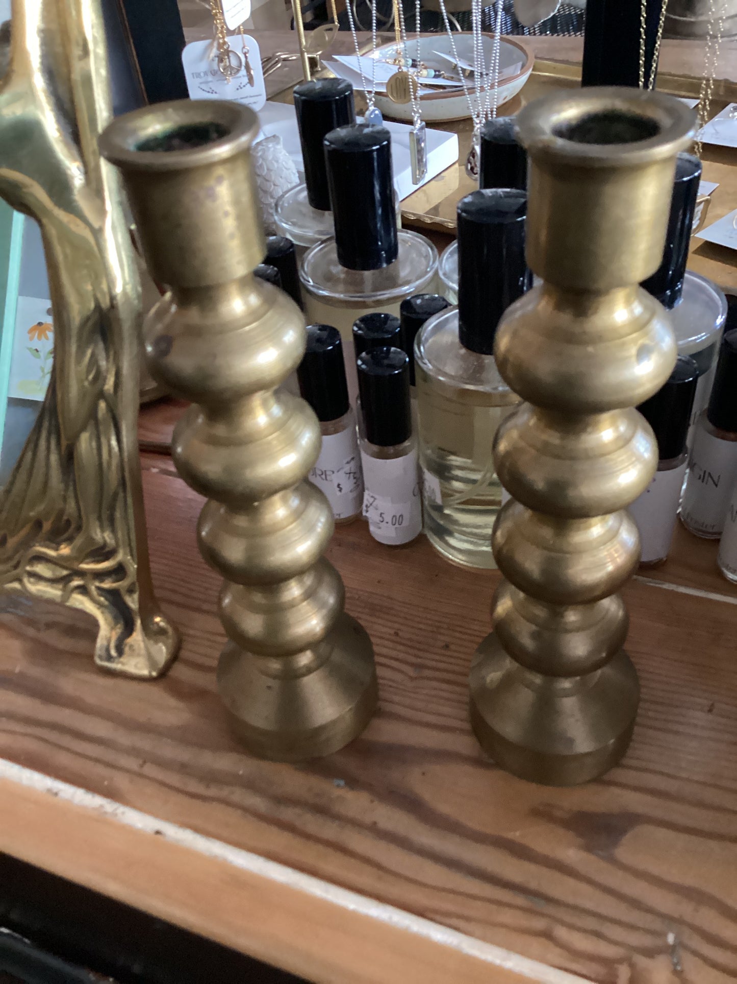 Brass Candlesticks - Pair