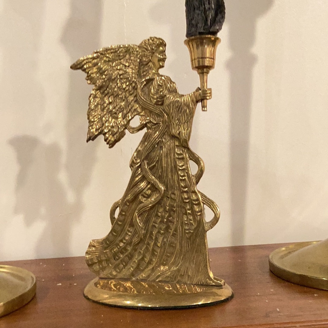 Brass Angel Candlestick -L