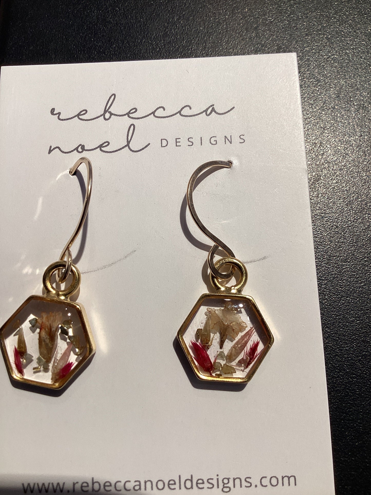 G Earring Hex w/Florals