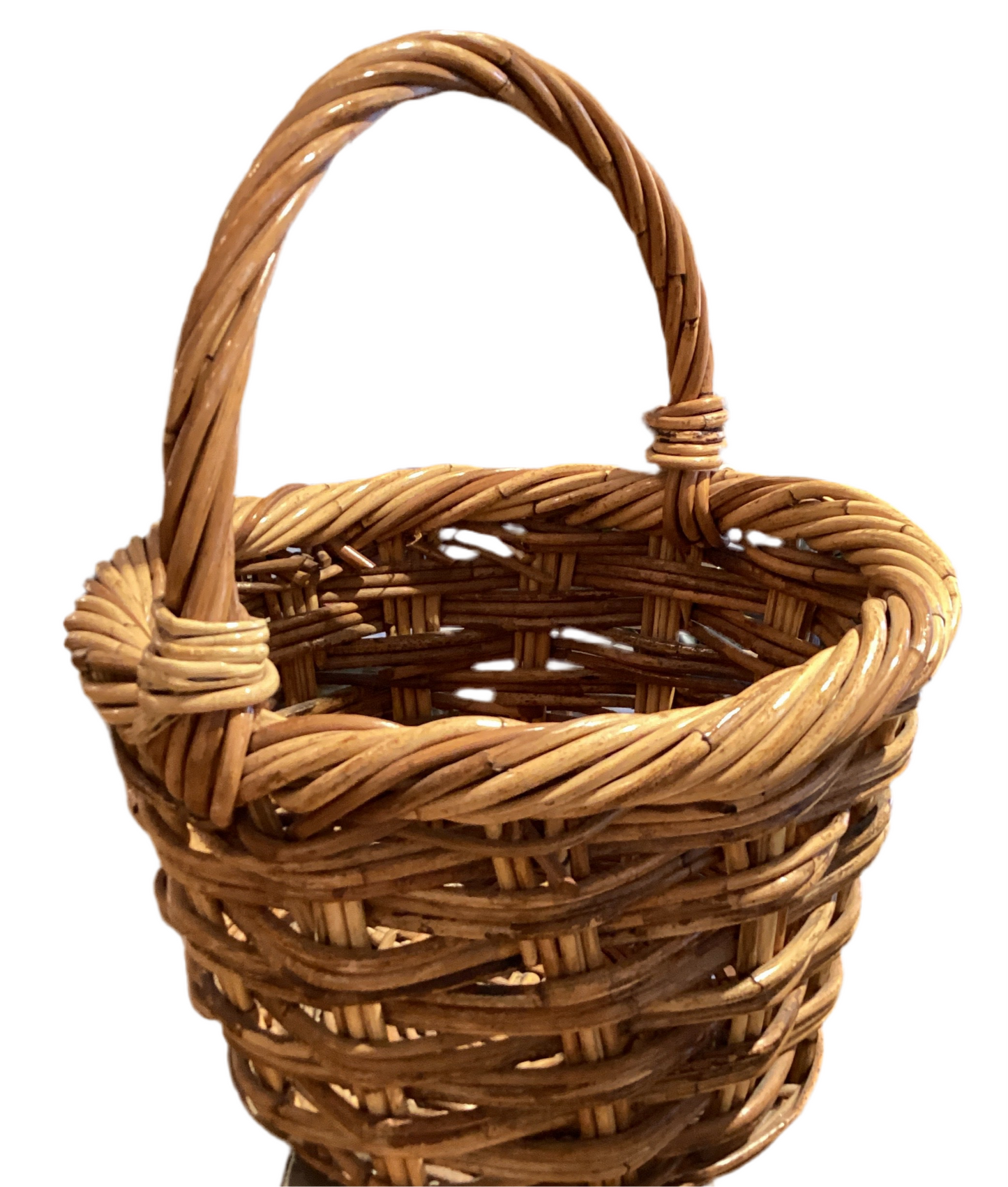 Rd. Wicker Basket w/Hdle.