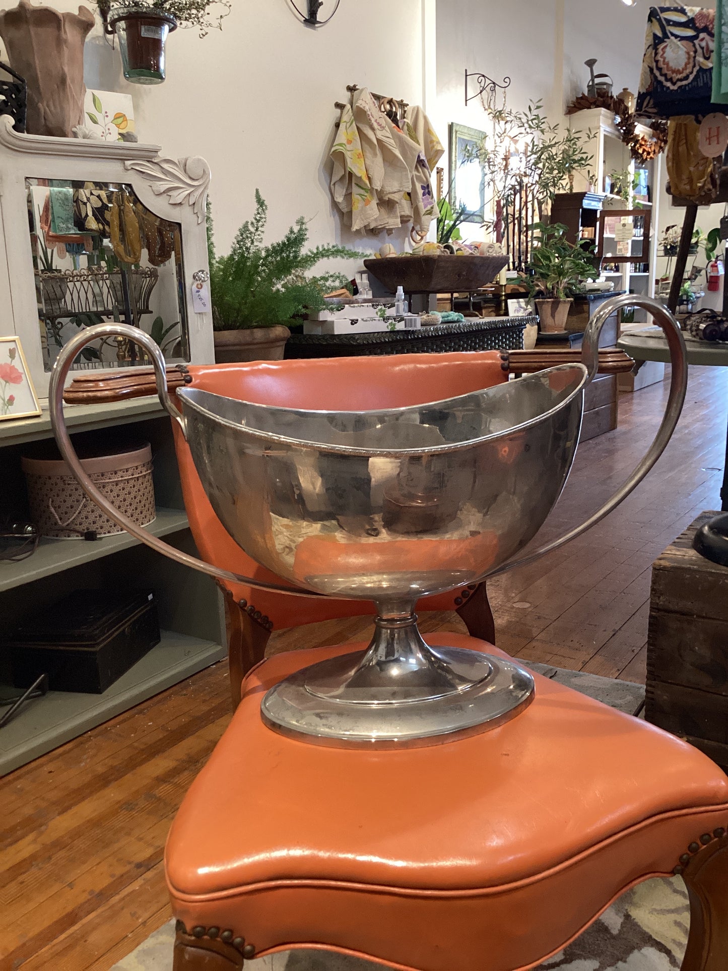 Silver Trophy/Planter w/Loops