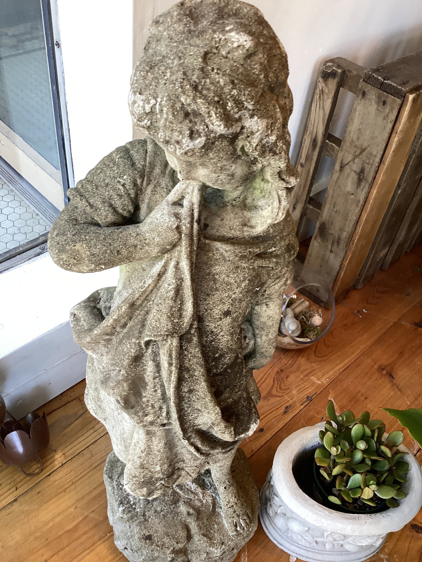 Concrete Girl Statue