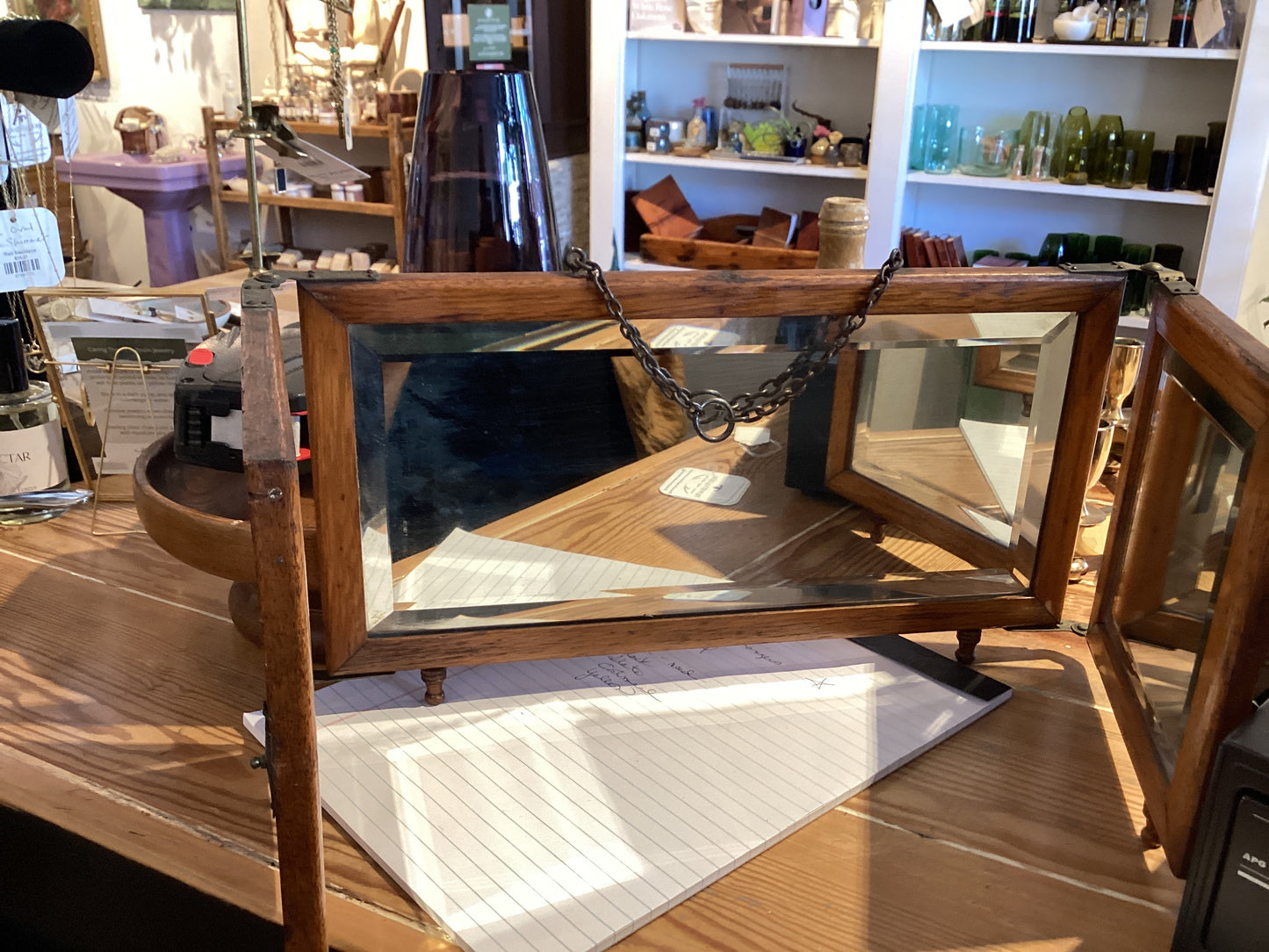 Brown Tri-Fold Mirror