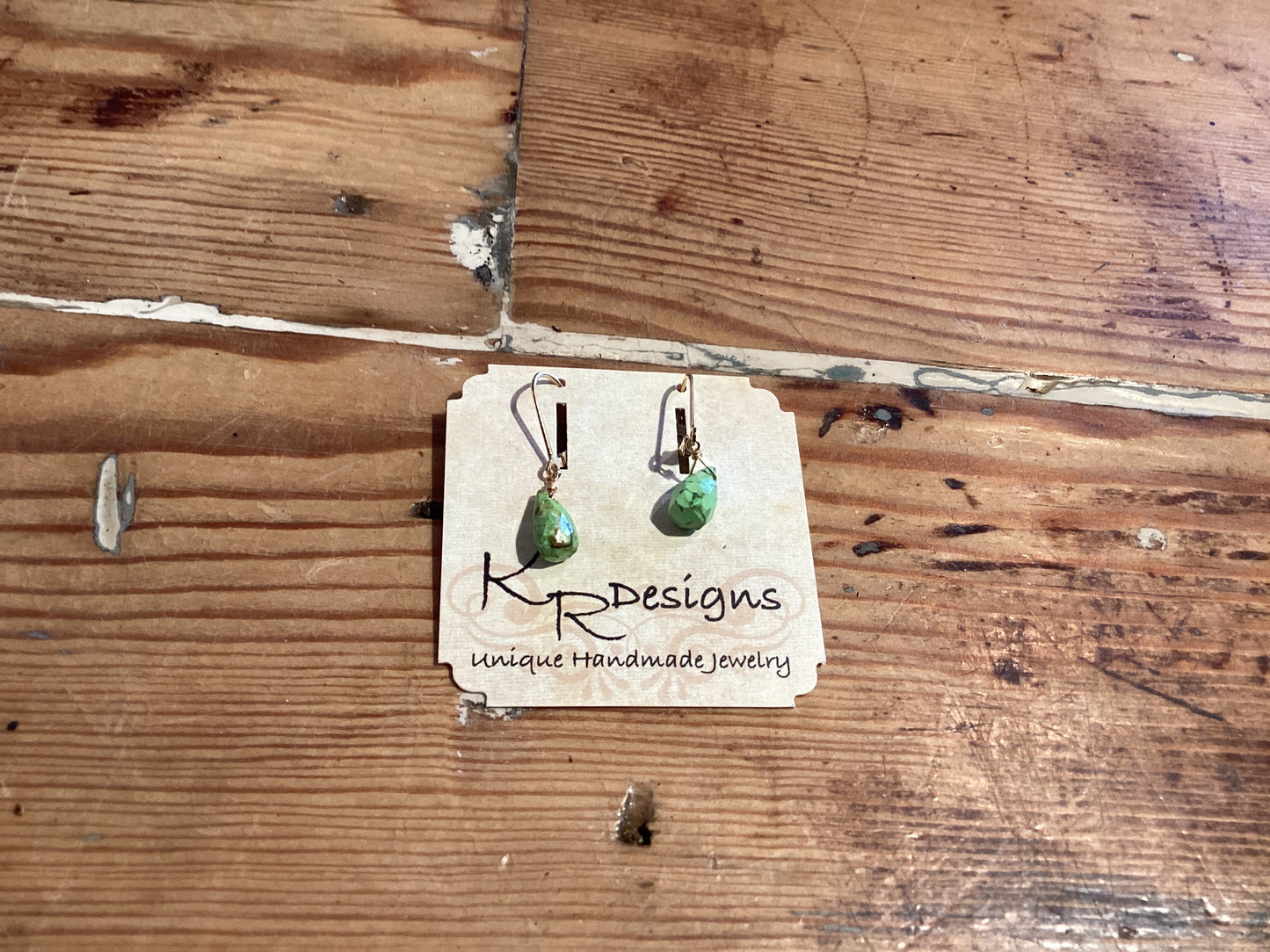 Earrings - Gaspeite on 14kt GF