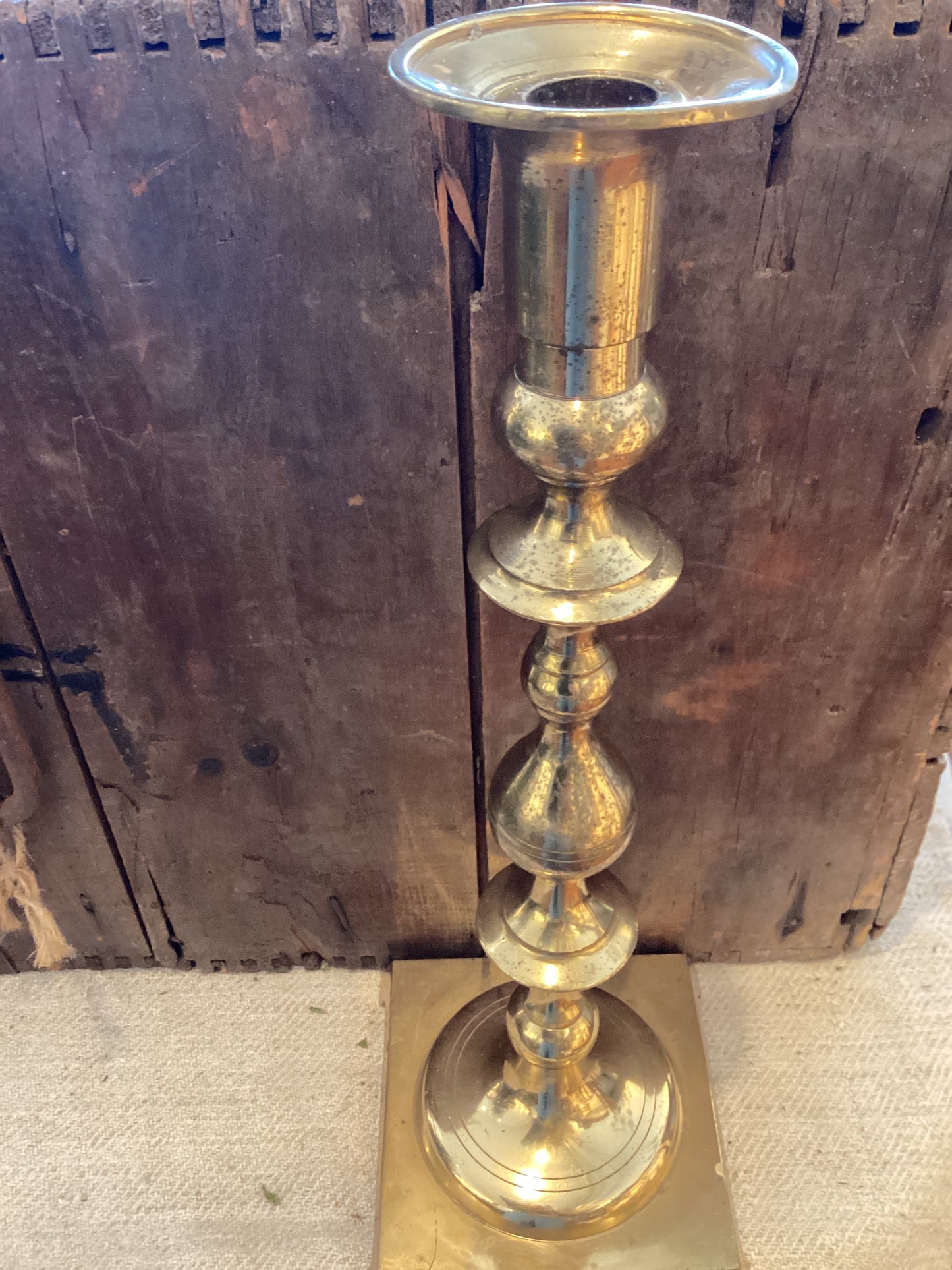 Brass Candlestick w/Square Base