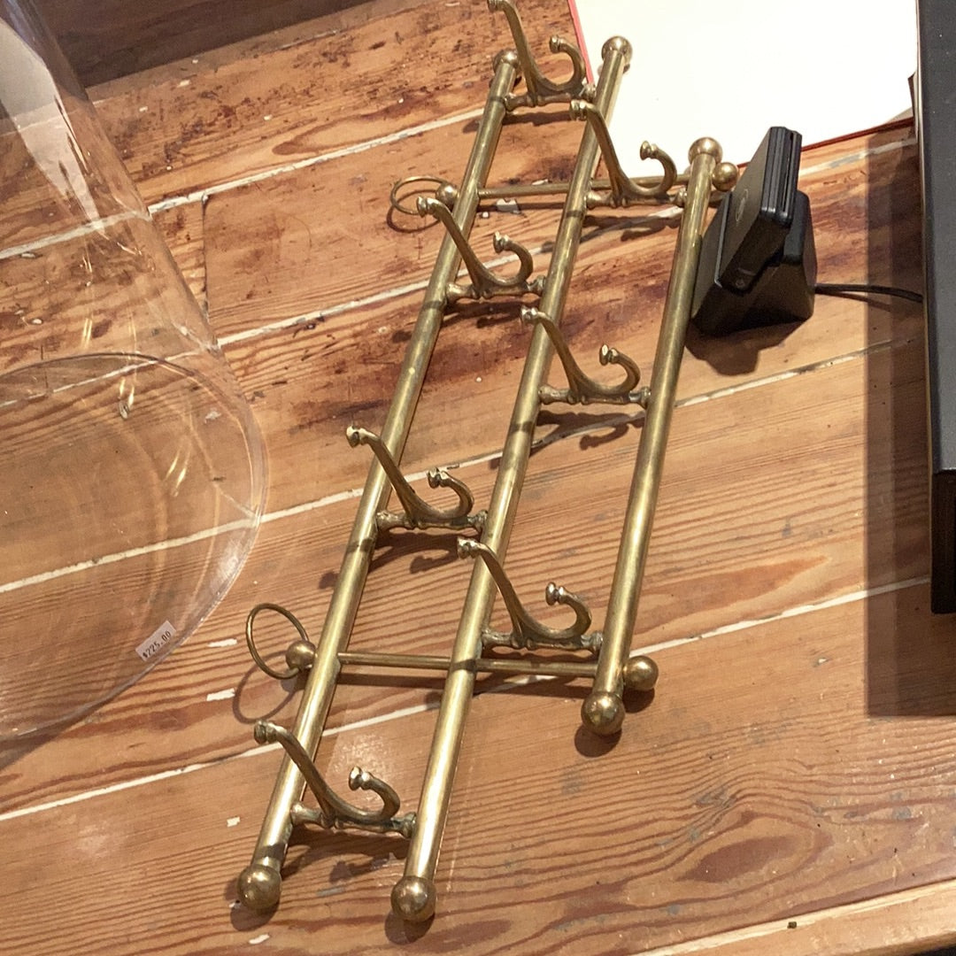 Brass Wall Hanger w/Hooks