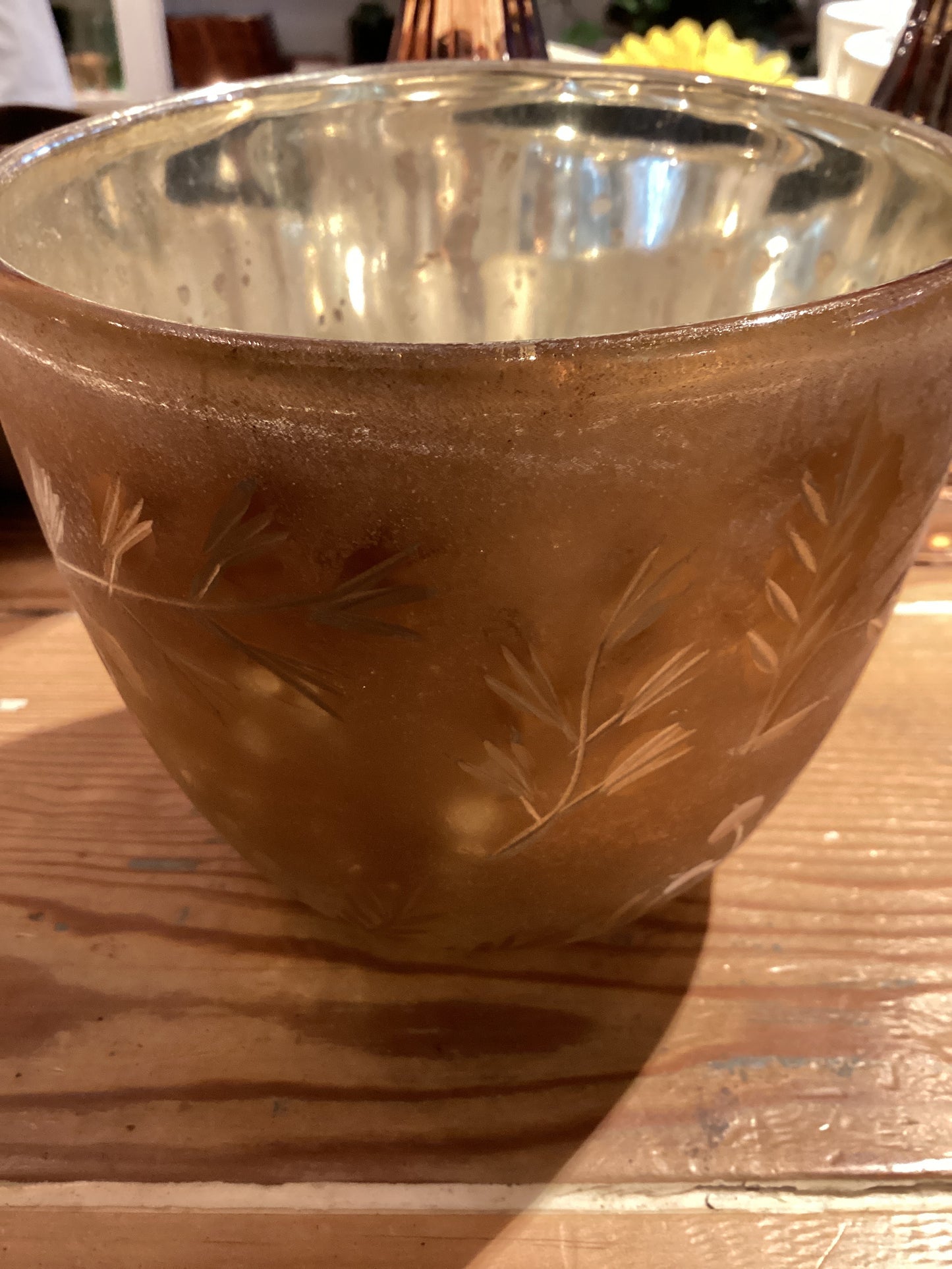 Glass Bowl w/Leaf Detail