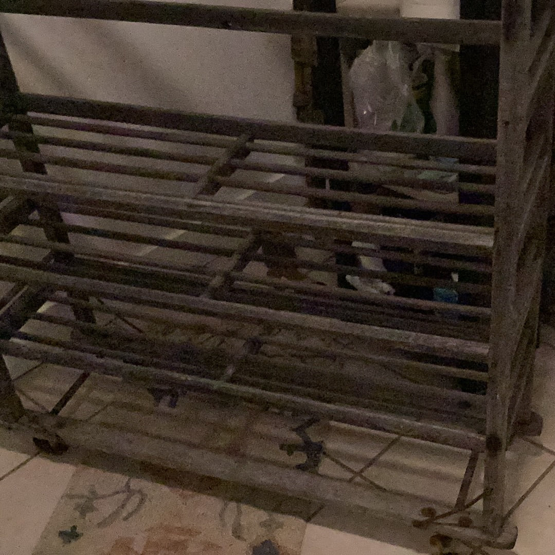 Grey Rolling Rack - Antique