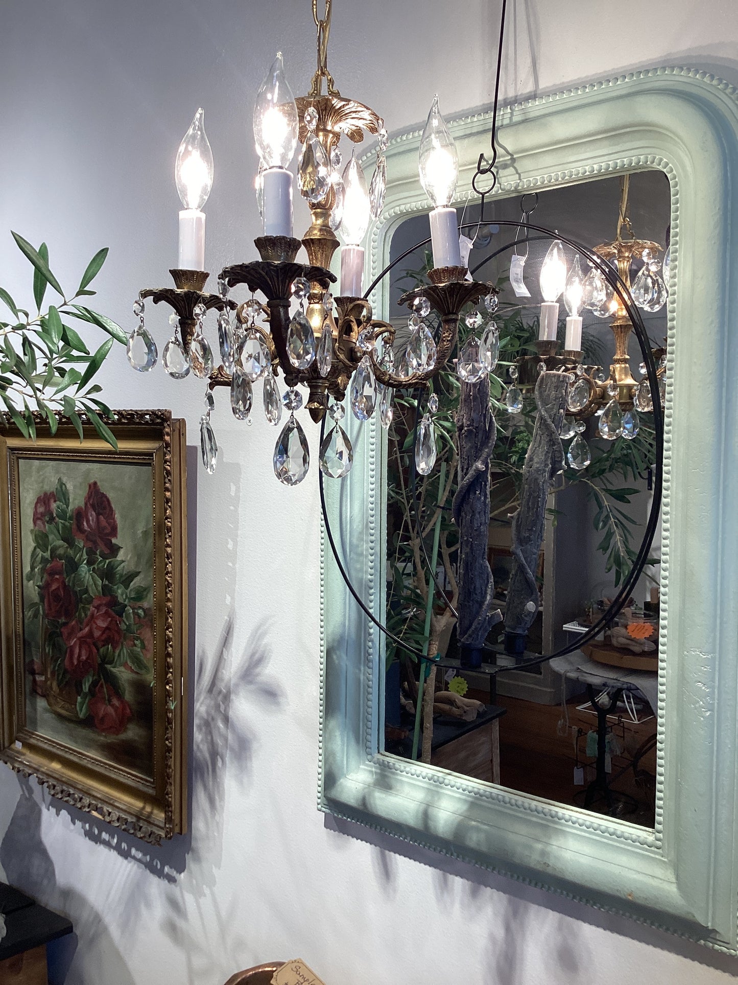 Vtg. Brass Chandelier