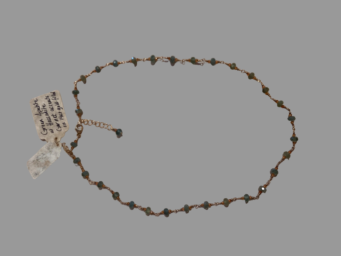 Necklace - Green Apatite on 14k GF