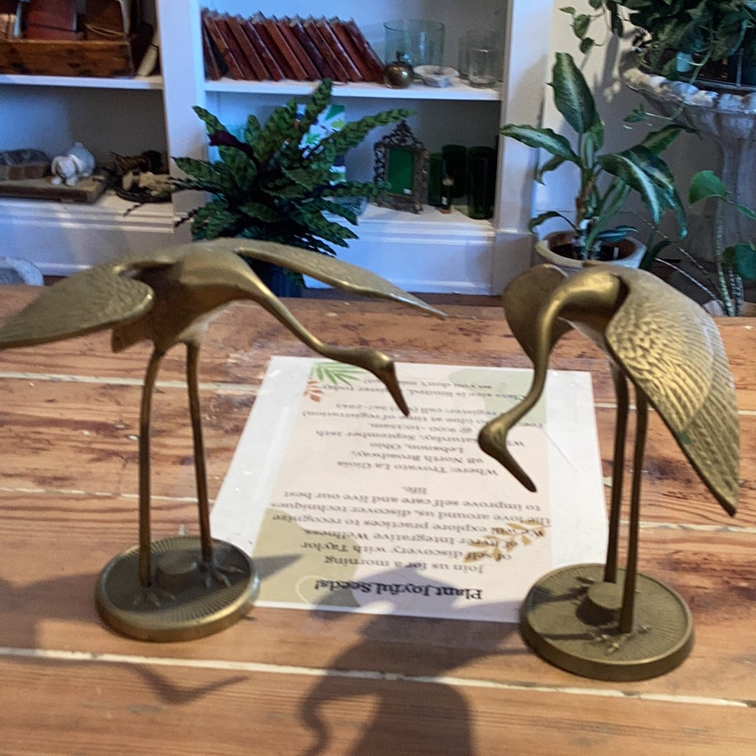 Set of Brass Cranes