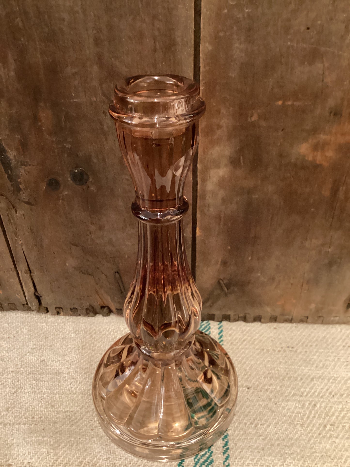 Amber Glass Candlestick