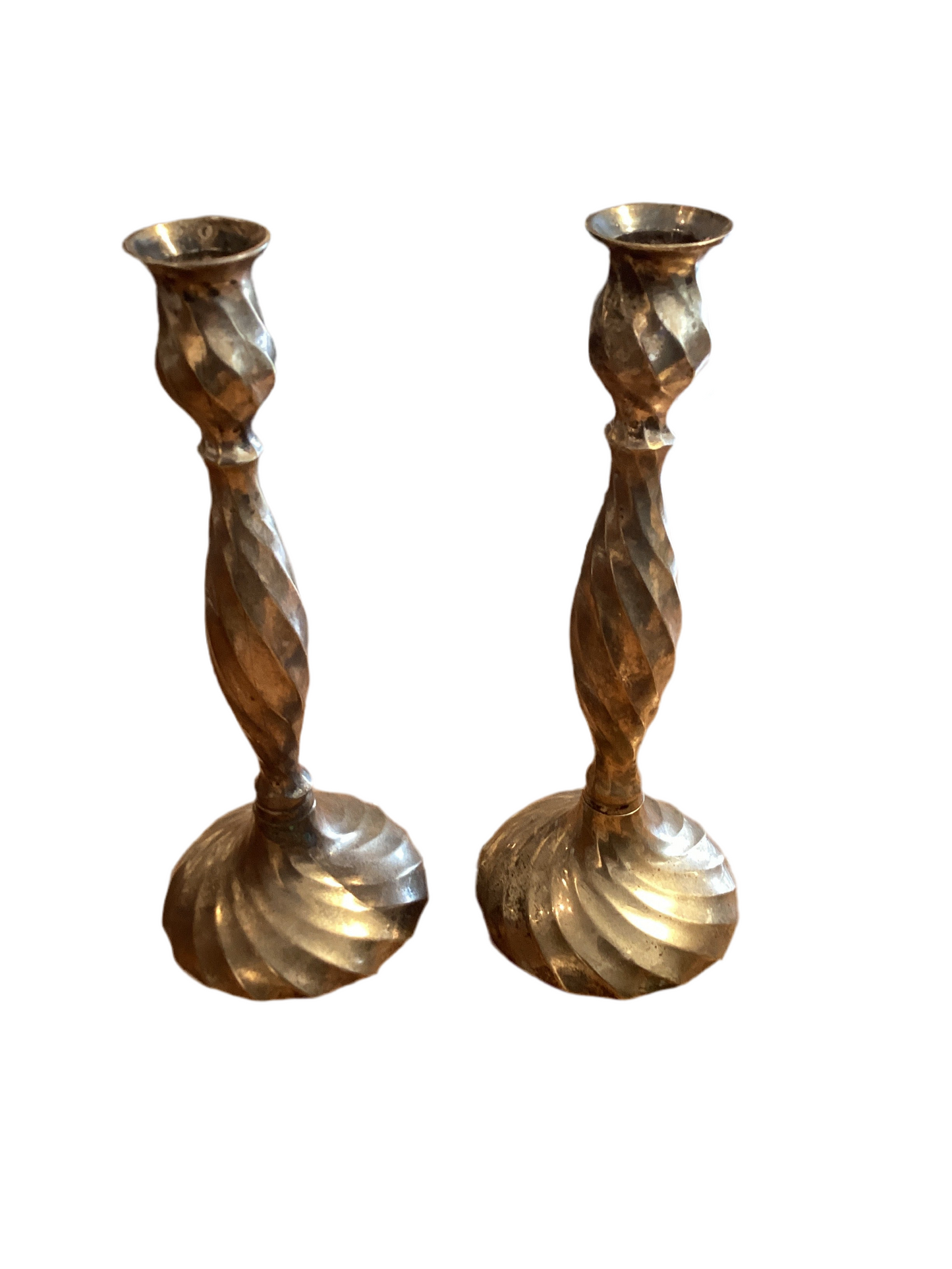 Pair - Twist Brass Candlesticks