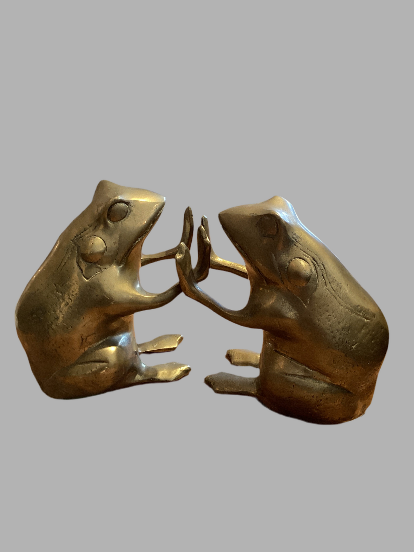 Brass Frog Bookends