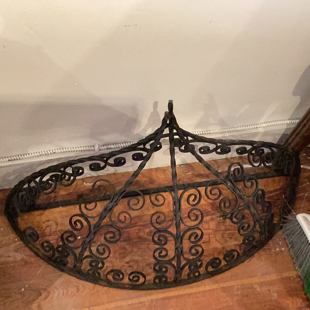 Large Black Iron Wall Planter - Scroll Design