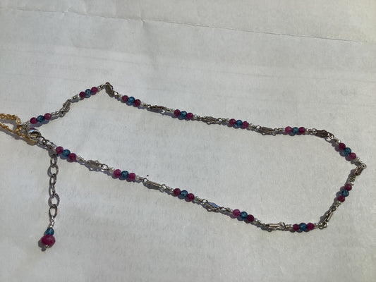 Anklet - Ruby, Topaz & Pearls on Sterling