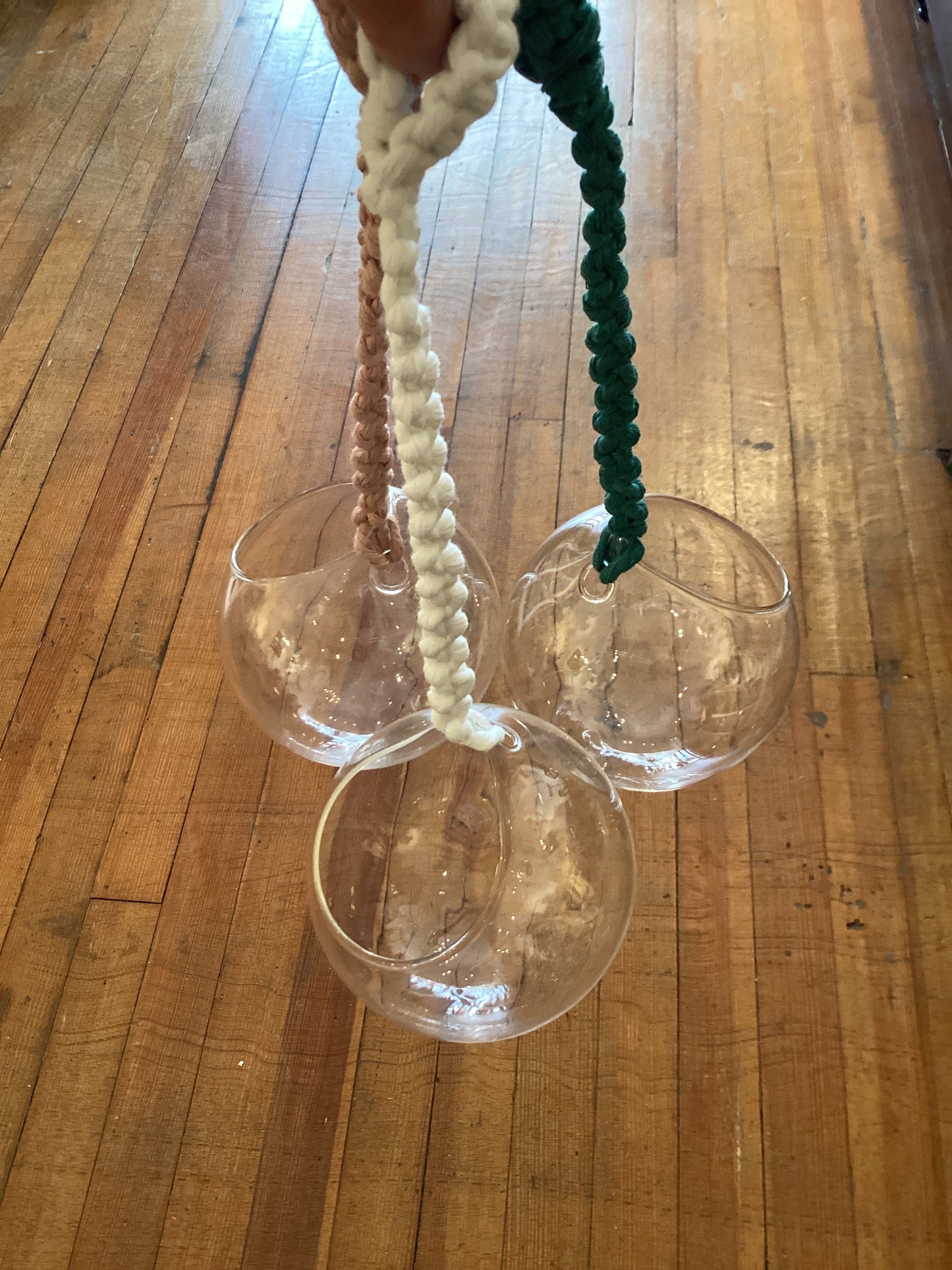 Macrame and Glass Ball Hanger