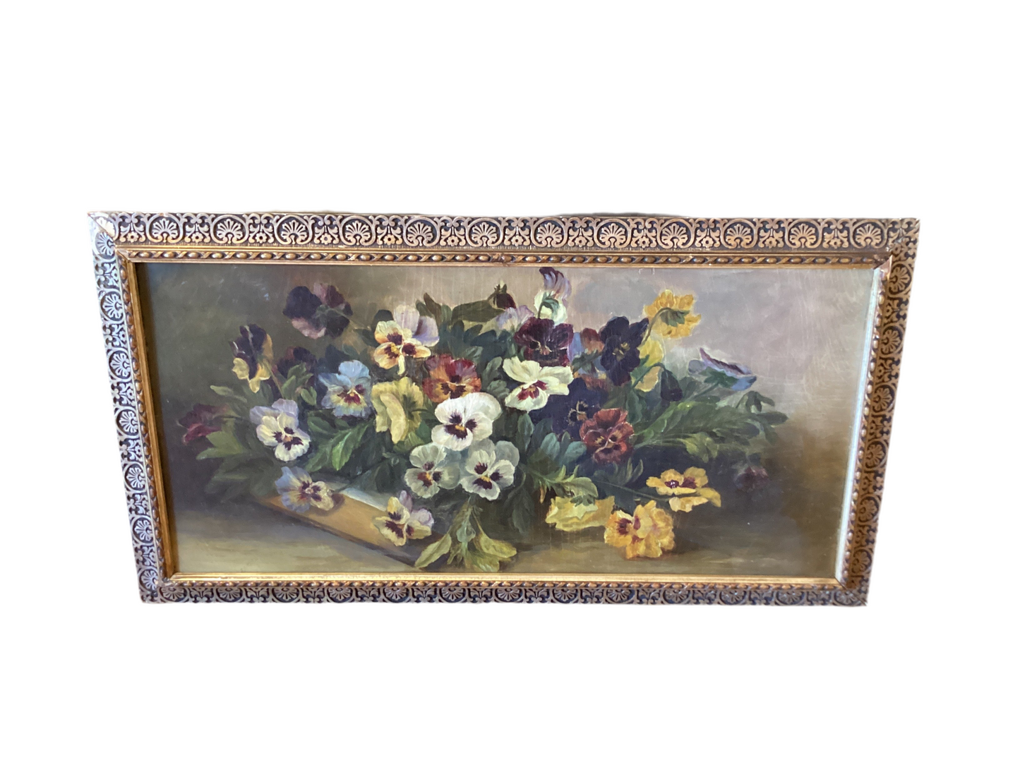 Pansy Painting in Frame