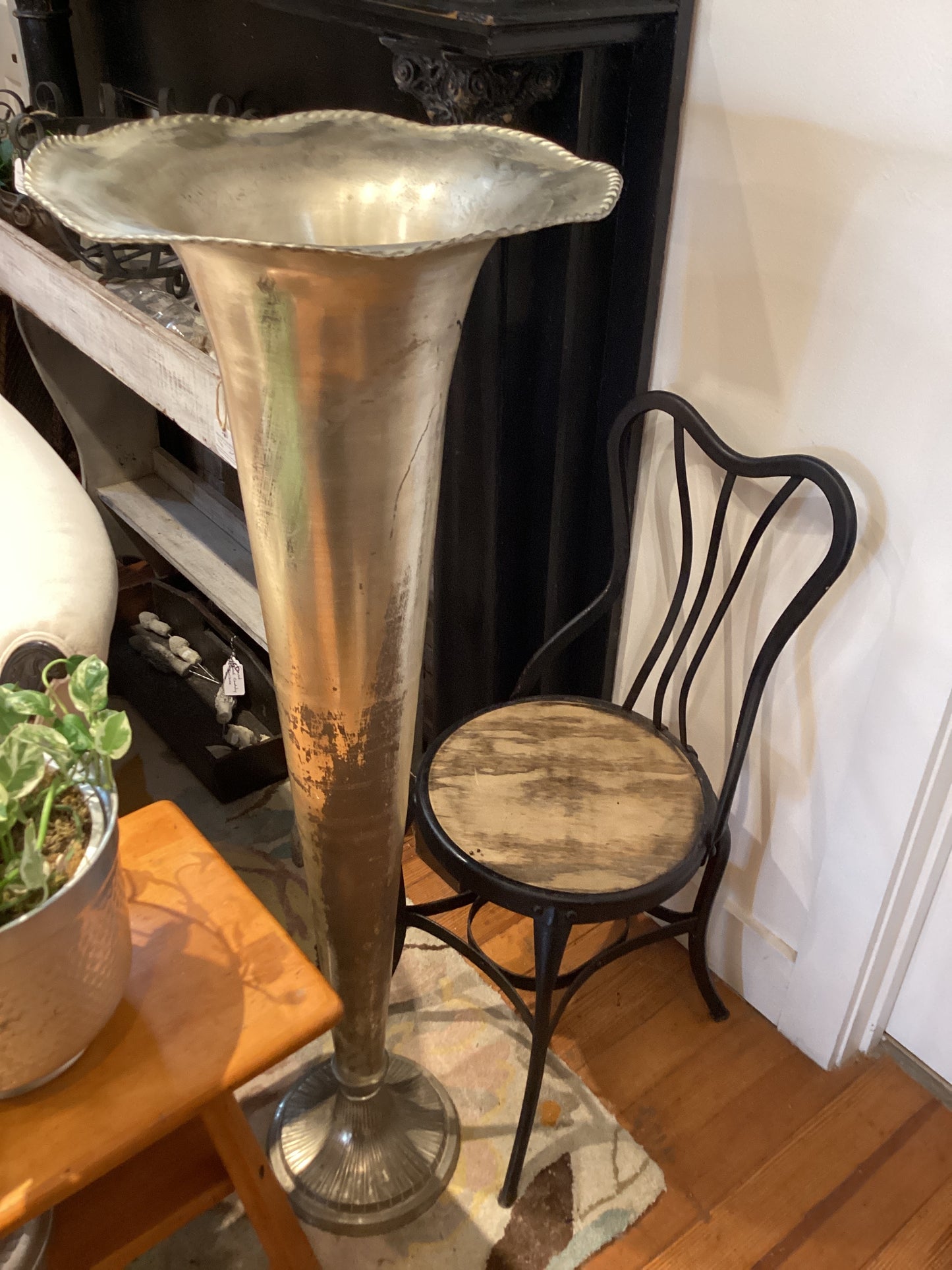 Silver Plant Stands - Pair