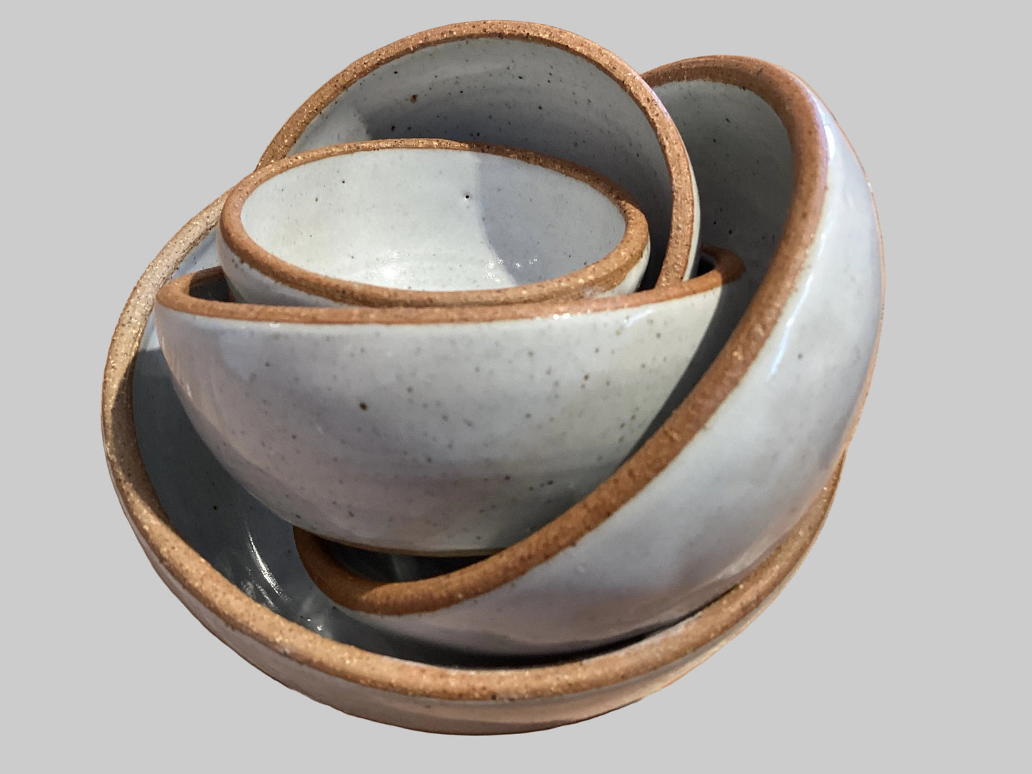 Stackable Set of White Bowls - 5