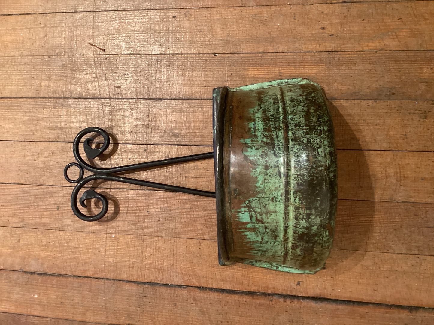 Half Copper Cauldron w/Iron Hanger