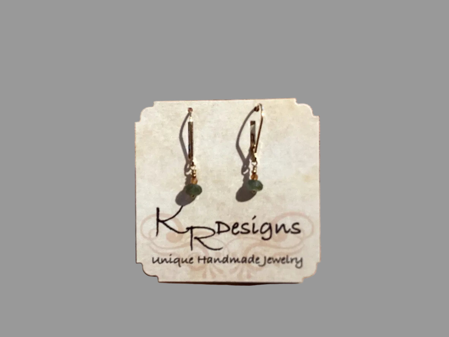Earrings - Gr Apatite w/ Garnet on 14kt GF