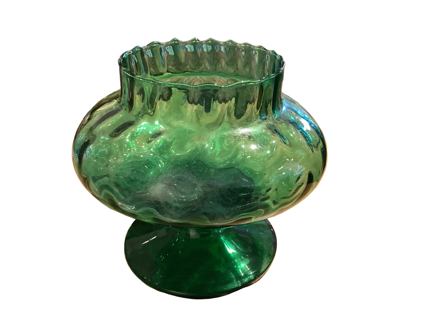 Green Pedestal Dish/Vase