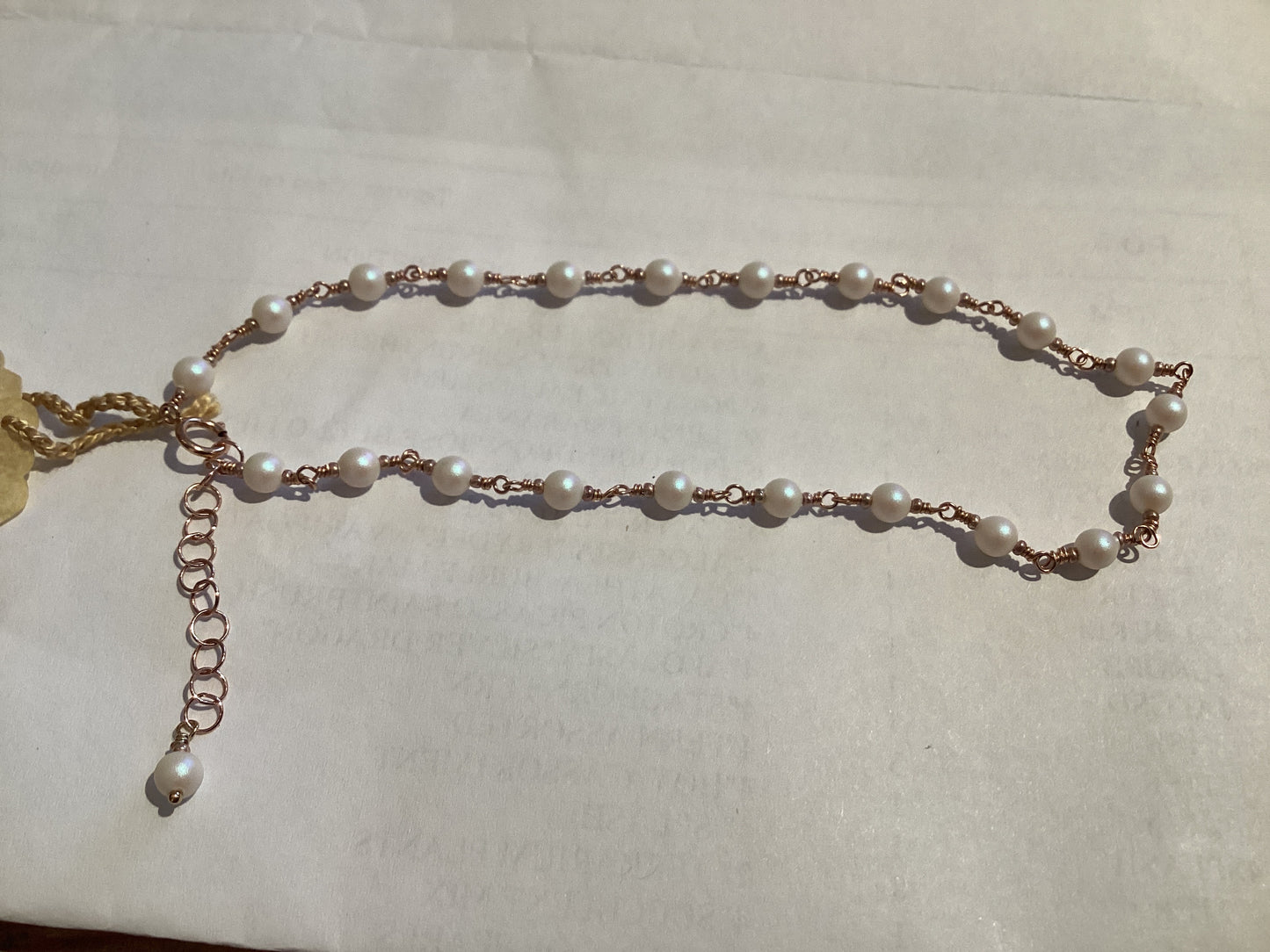 Anklet - Swarovski Crystal Pearls on Rose GF