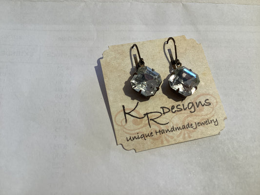 Earring - Vtg. Ascher Cut Rhinestone , Nickel Free Earwires