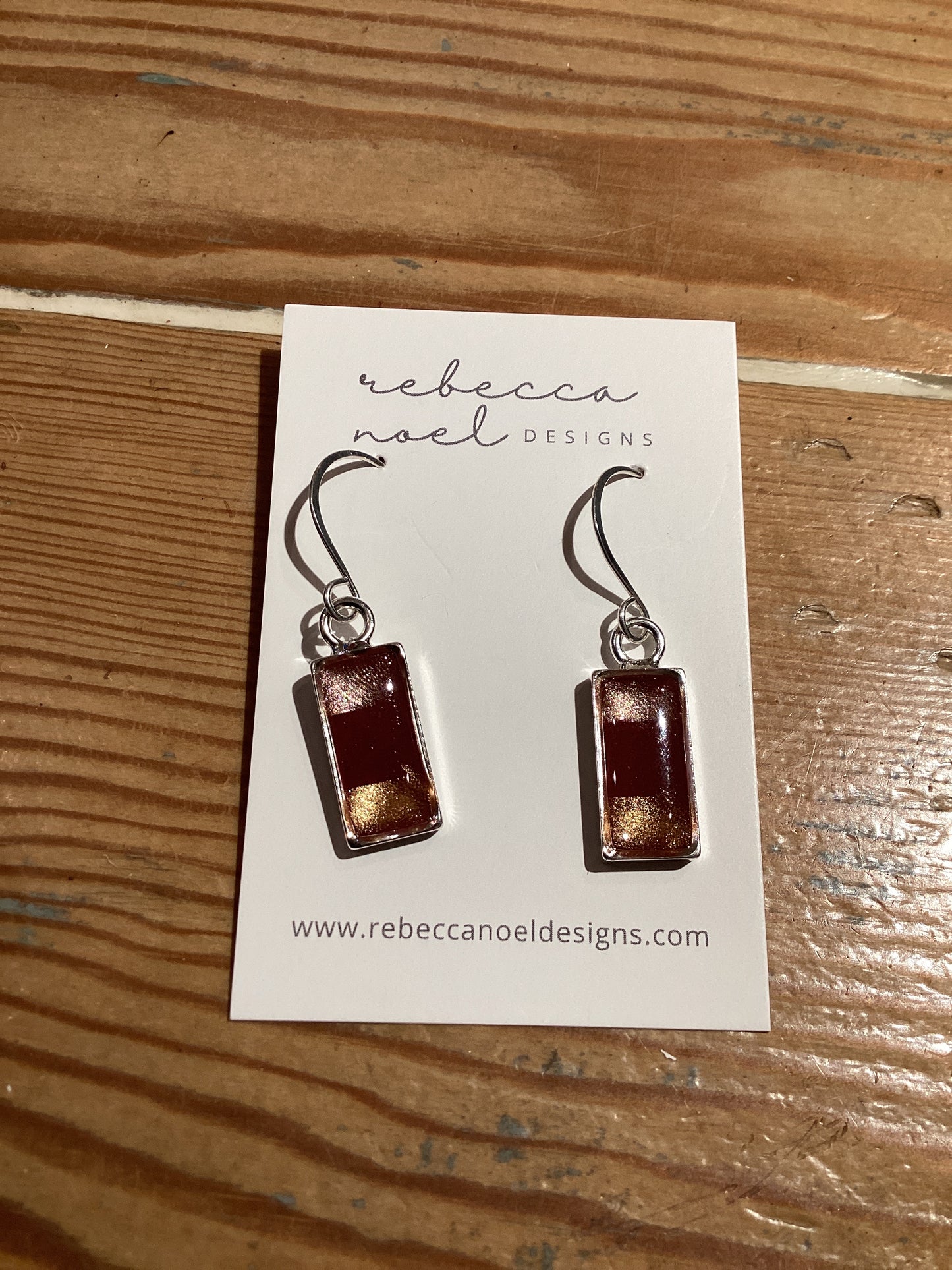 Earring S Rec. Burgundy