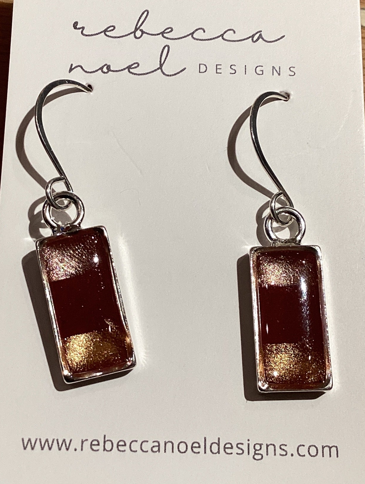 Earring S Rec. Burgundy