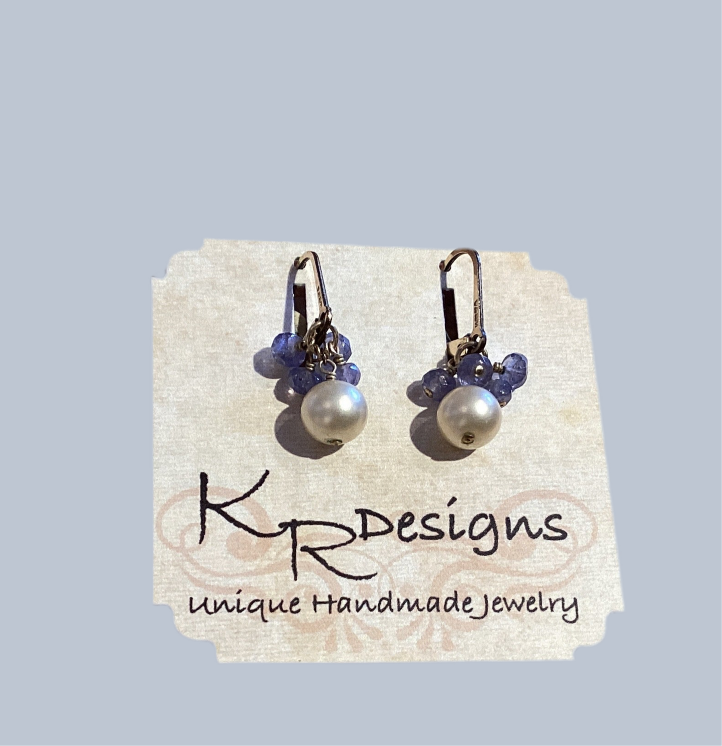 Faux Pearls w/ Tanzanite 14kt GF
