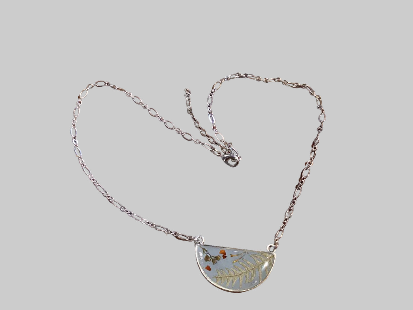 Necklace - S. Lt Blue Half Moon