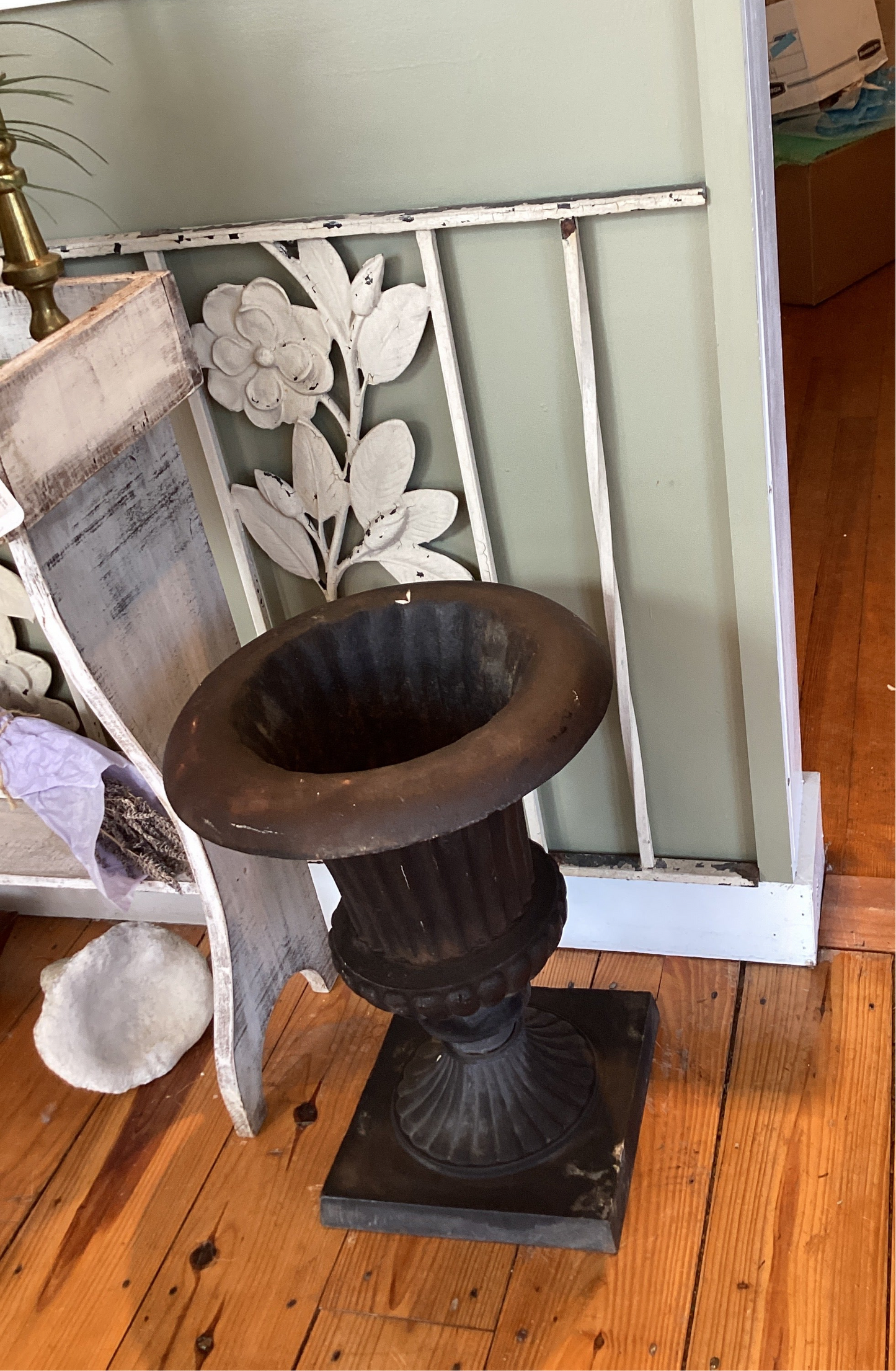 Black Cast Iron Urn