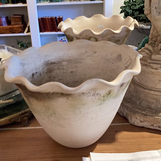 Bisque Terra Cotta Pot w/Scalloped Edge