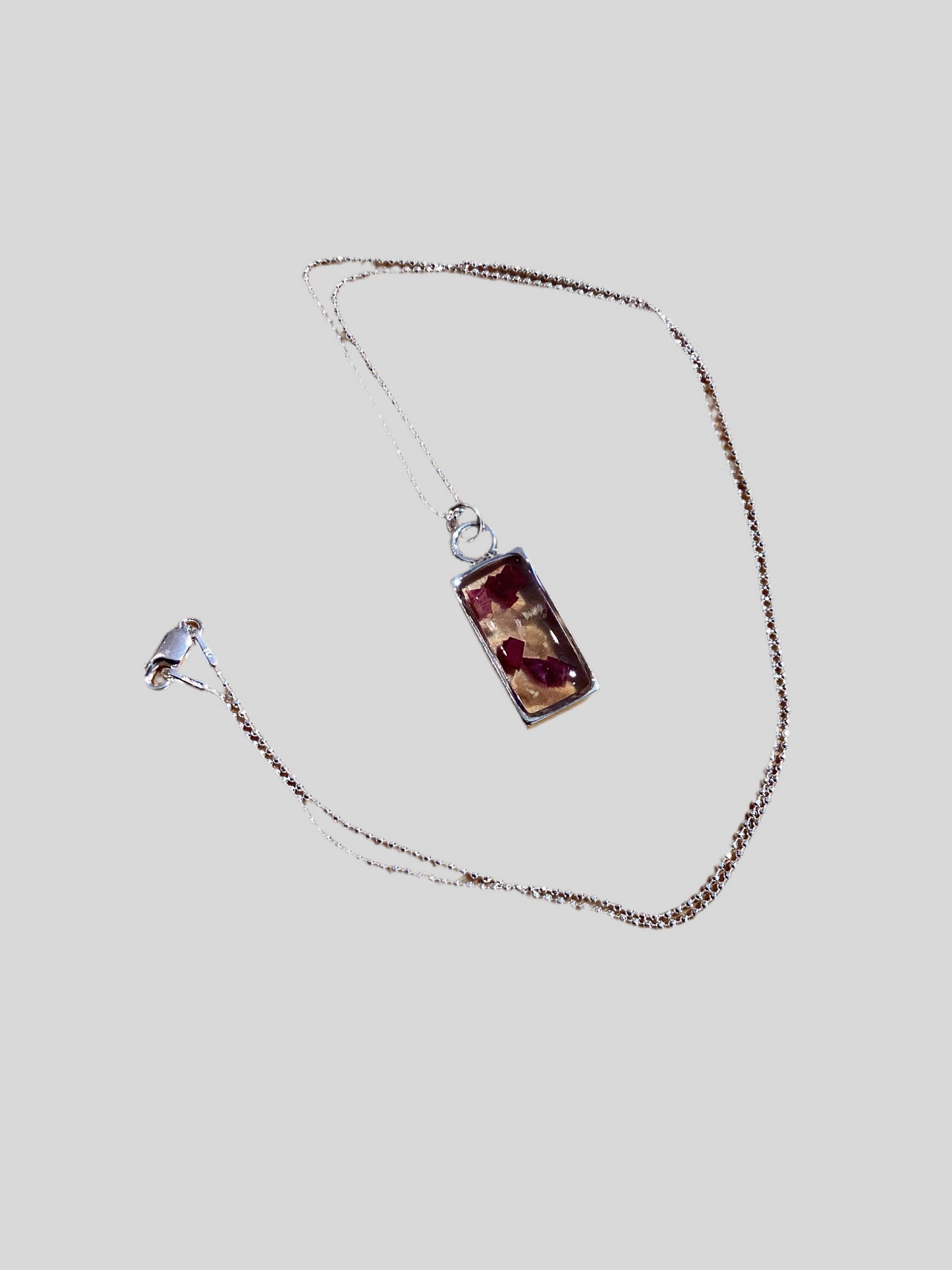 Necklace S Rectangle w/Roses