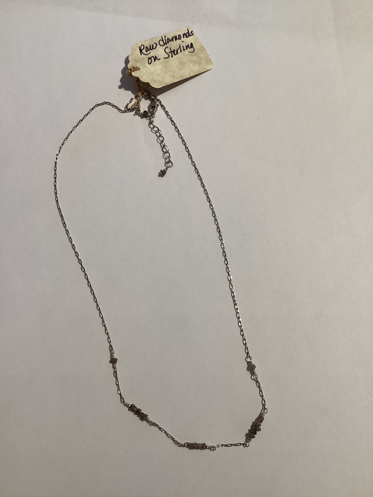 Necklace - Raw Diamonds on Sterling