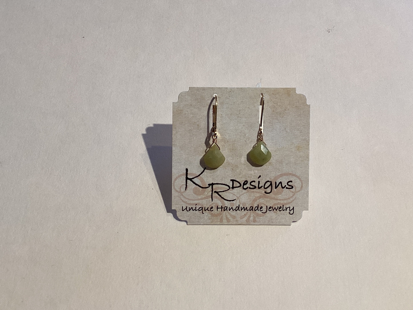 Earrings - Olivine Jade on 14k GF