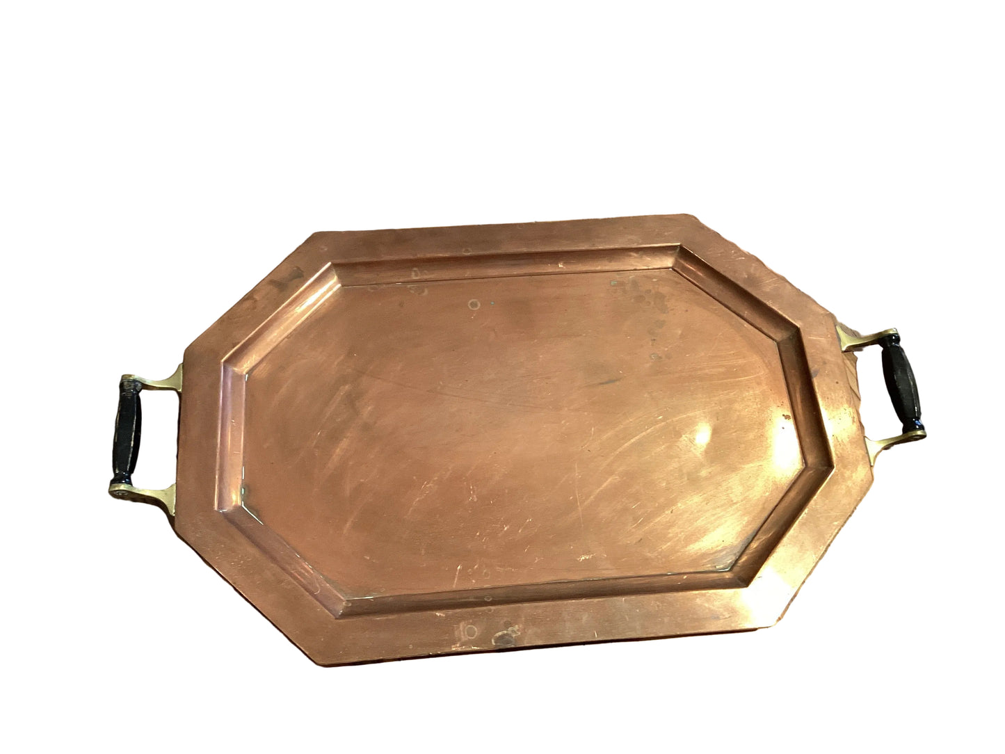 Copper Tray w/Black Handles