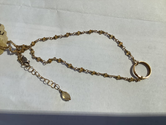Anklet - Citrine, Vtg. Baby Ring on 14kt GF