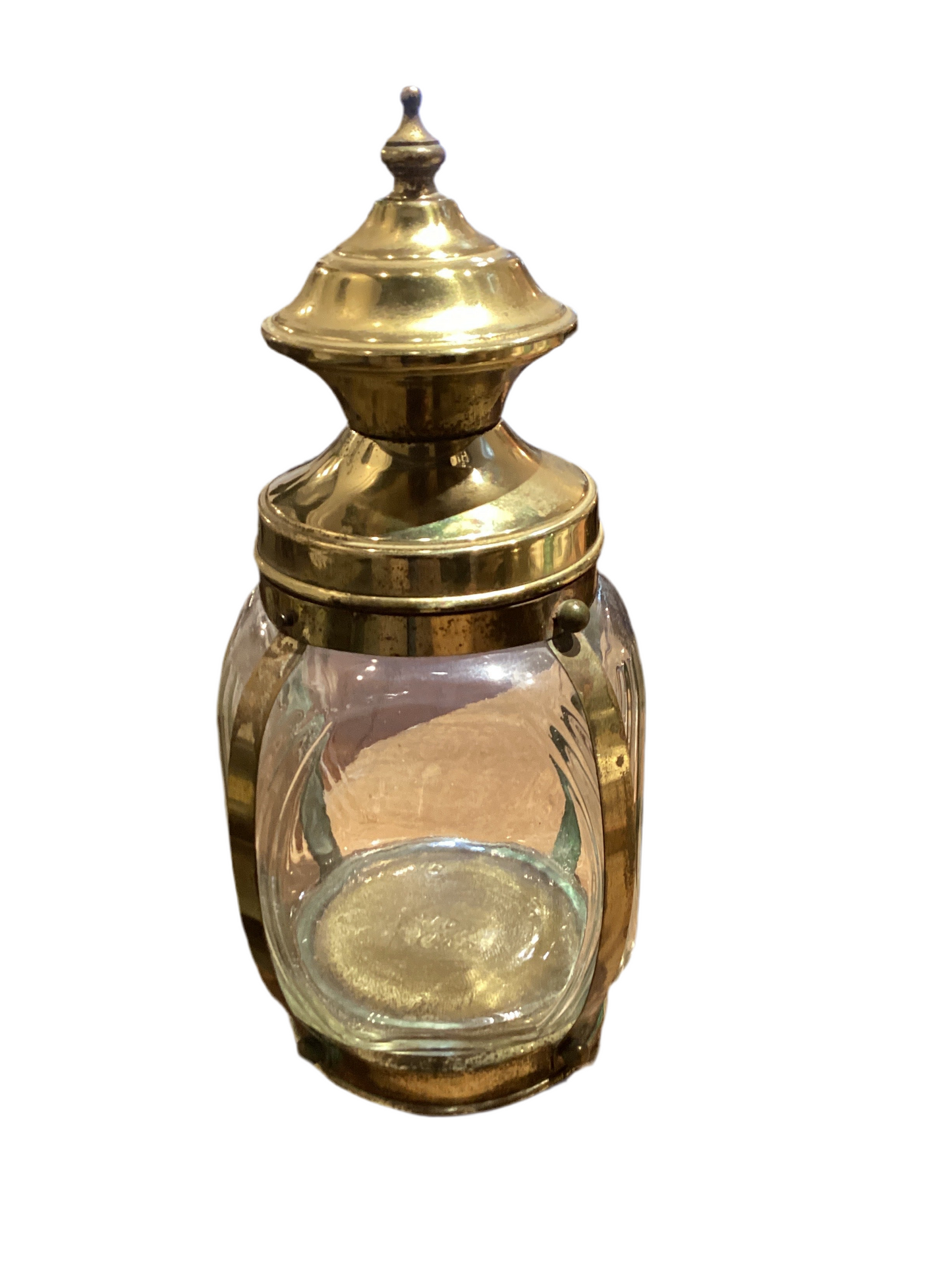 Found Brass & Glass Jar