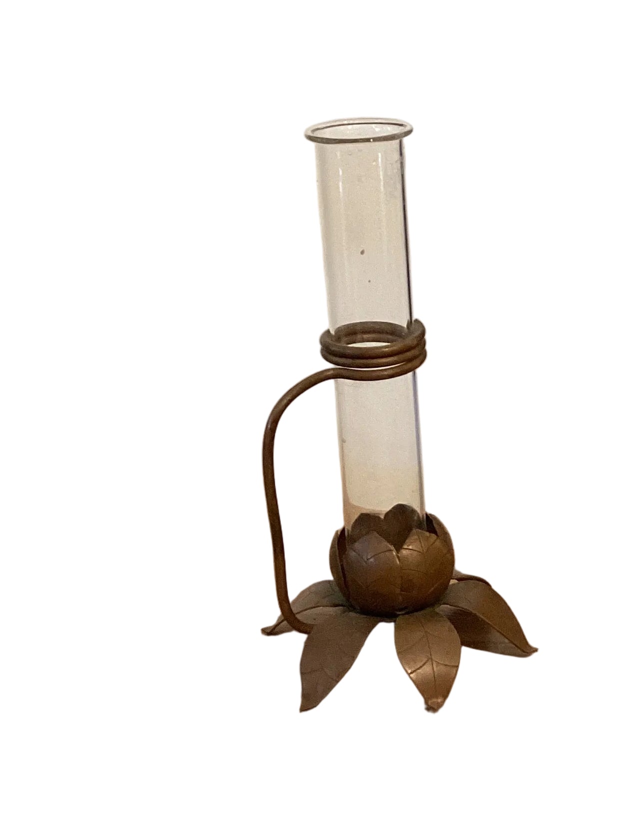 Glass Bud Vase in Metal Holder