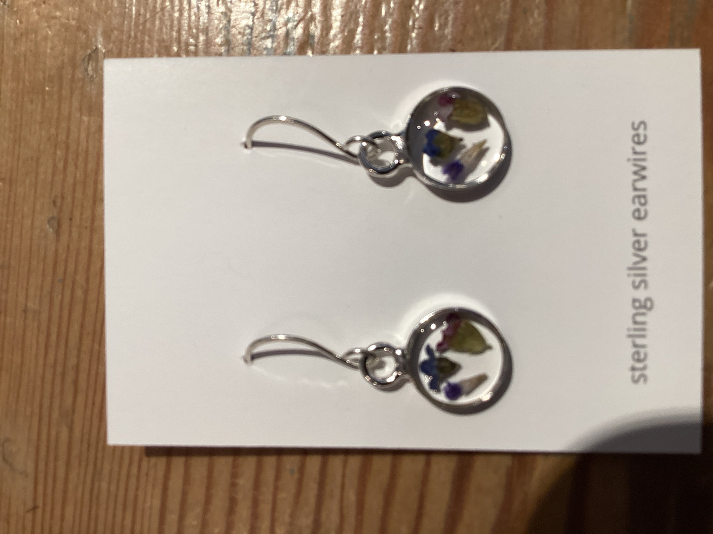 Silver Earrings w/Florals